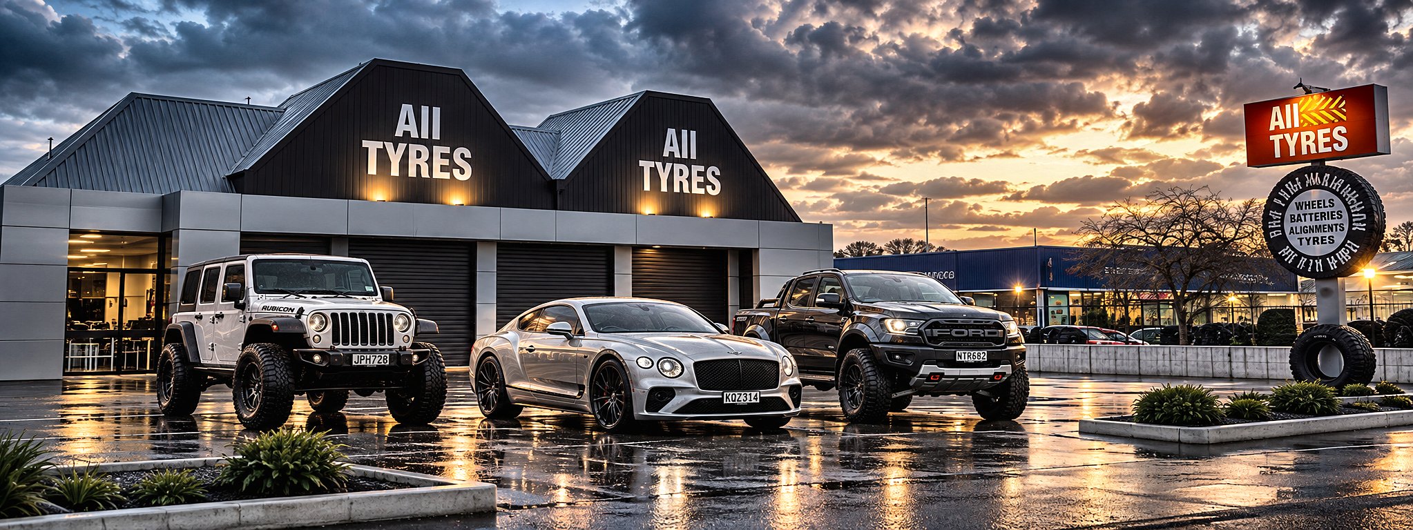 All Tyres workshop and forecourt